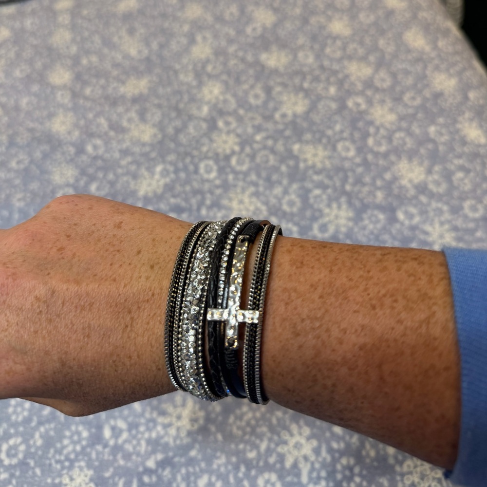 Silver and Black Bracelet